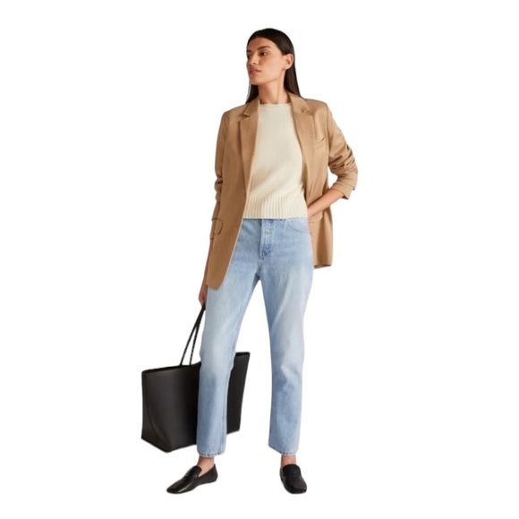 EVERLANE The 90’s Cheeky Straight Jean Crop in Light Wash Size 33  NWT - Picture 1 of 8